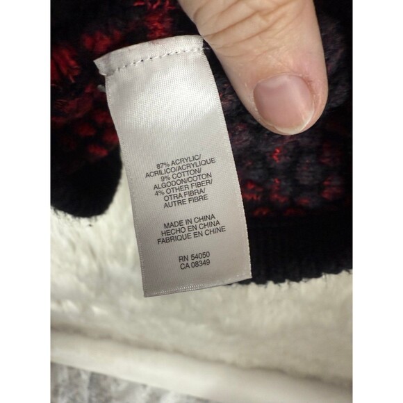 Jones New York Signature Red Black Textured Knit Cardigan Sweater XL Button - Picture 11 of 11
